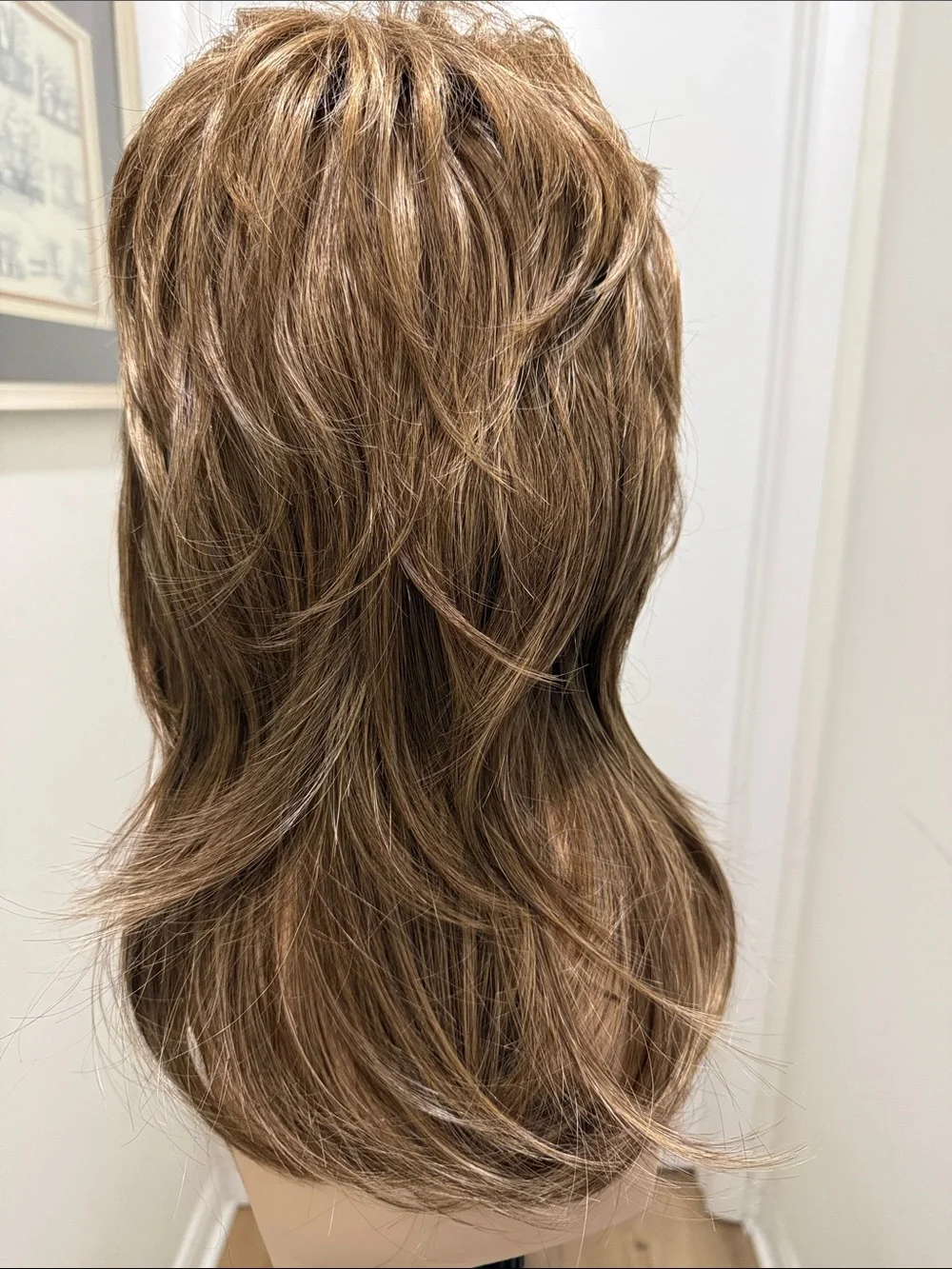 HAIR, 18” Layered, Free Part with Bangs Light Brown/Dark Blonde